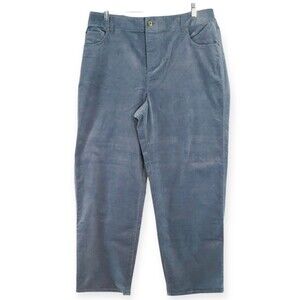 Preswick & Moore Sport Corduroy Pants Women's 18W Blue Pockets Classic Wide-Leg